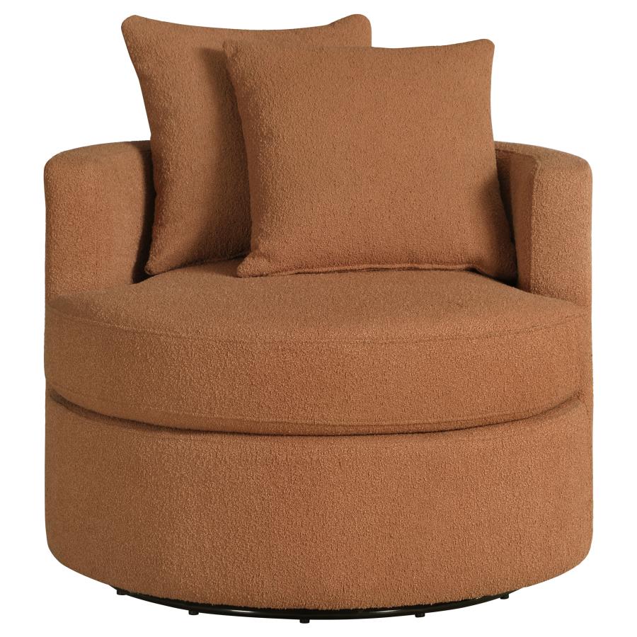 Debbie Upholstered Swivel Accent Chair Burnt Orange - 902275