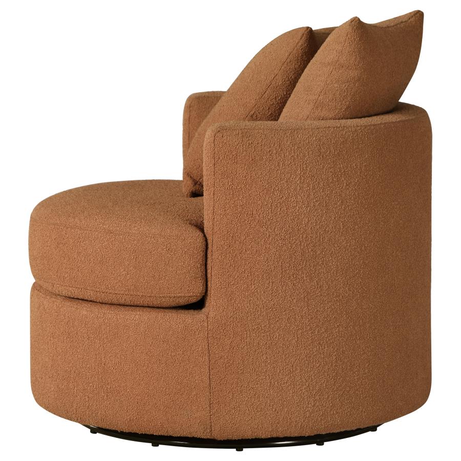 Debbie Upholstered Swivel Accent Chair Burnt Orange - 902275