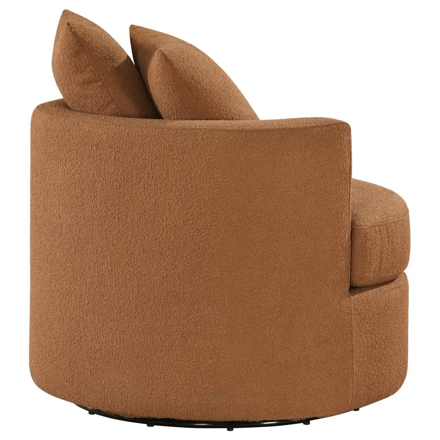 Debbie Upholstered Swivel Accent Chair Burnt Orange - 902275