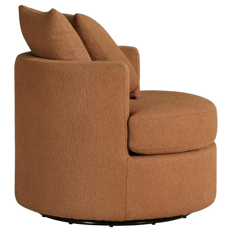 Debbie Upholstered Swivel Accent Chair Burnt Orange - 902275