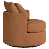Debbie Upholstered Swivel Accent Chair Burnt Orange - 902275