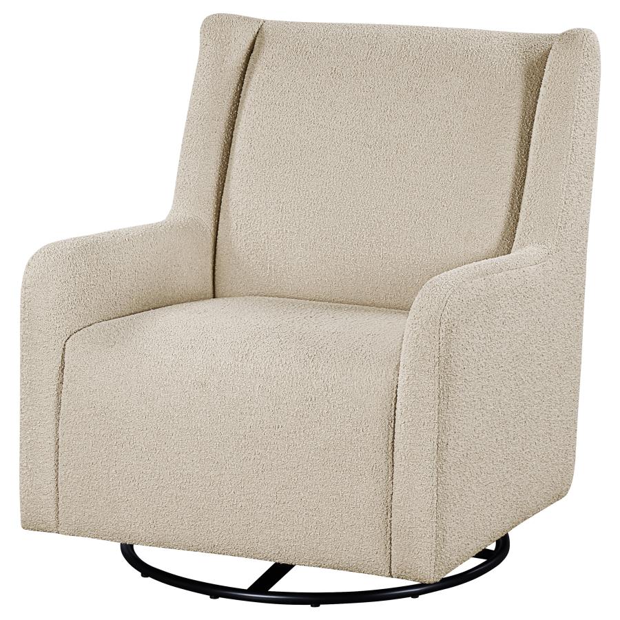 Serra Boucle Upholstered Swivel Glider Sandy Beige - 902453