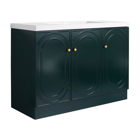 Contemporary Freestanding Bathroom Vanity With Resin Sink & Soft-Close Cabinet Doors
