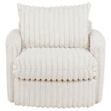 Sarco Corduroy Upholstered Swivel Accent Arm Chair Ivory - 902541