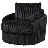 Sarco Corduroy Upholstered Swivel Accent Arm Chair Black - 902542