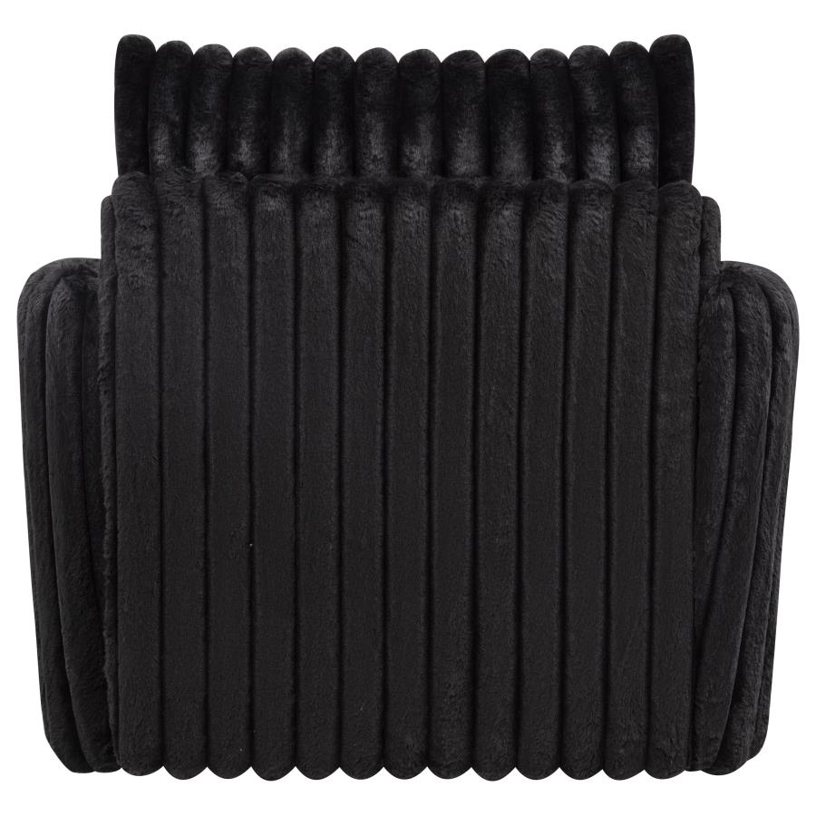 Sarco Corduroy Upholstered Swivel Accent Arm Chair Black - 902542
