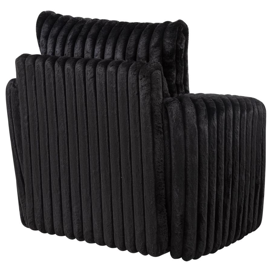 Sarco Corduroy Upholstered Swivel Accent Arm Chair Black - 902542