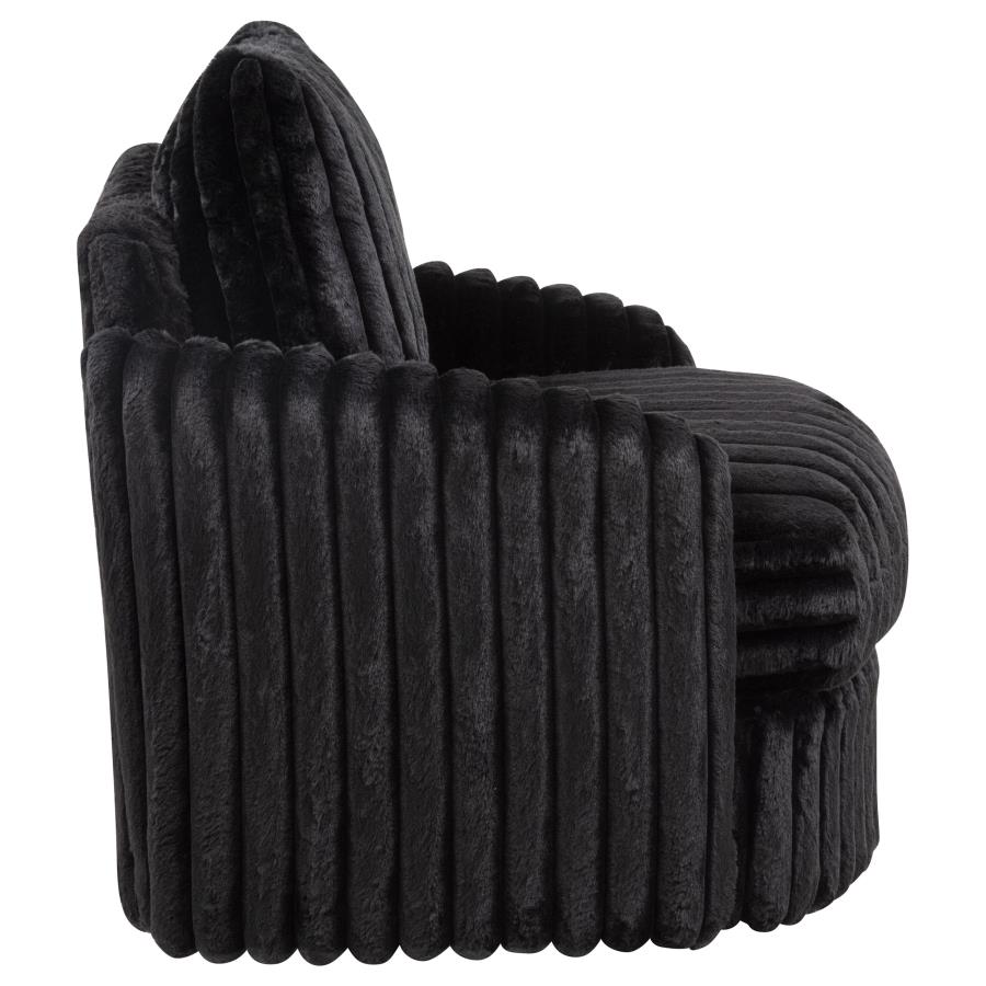 Sarco Corduroy Upholstered Swivel Accent Arm Chair Black - 902542