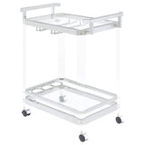 Jefferson 2-tier Glass Shelf Acrylic Bar Cart Chrome - 902589