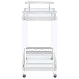 Jefferson 2-tier Glass Shelf Acrylic Bar Cart Chrome - 902589