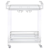 Jefferson 2-tier Glass Shelf Acrylic Bar Cart Chrome - 902589