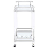 Jefferson 2-tier Glass Shelf Acrylic Bar Cart Chrome - 902589