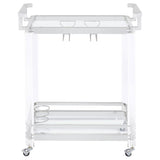 Jefferson 2-tier Glass Shelf Acrylic Bar Cart Chrome - 902589