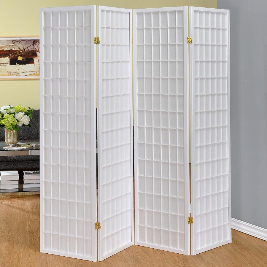 Roberto 4-Panel Room Divider Folding Shoji Screen White - 902626