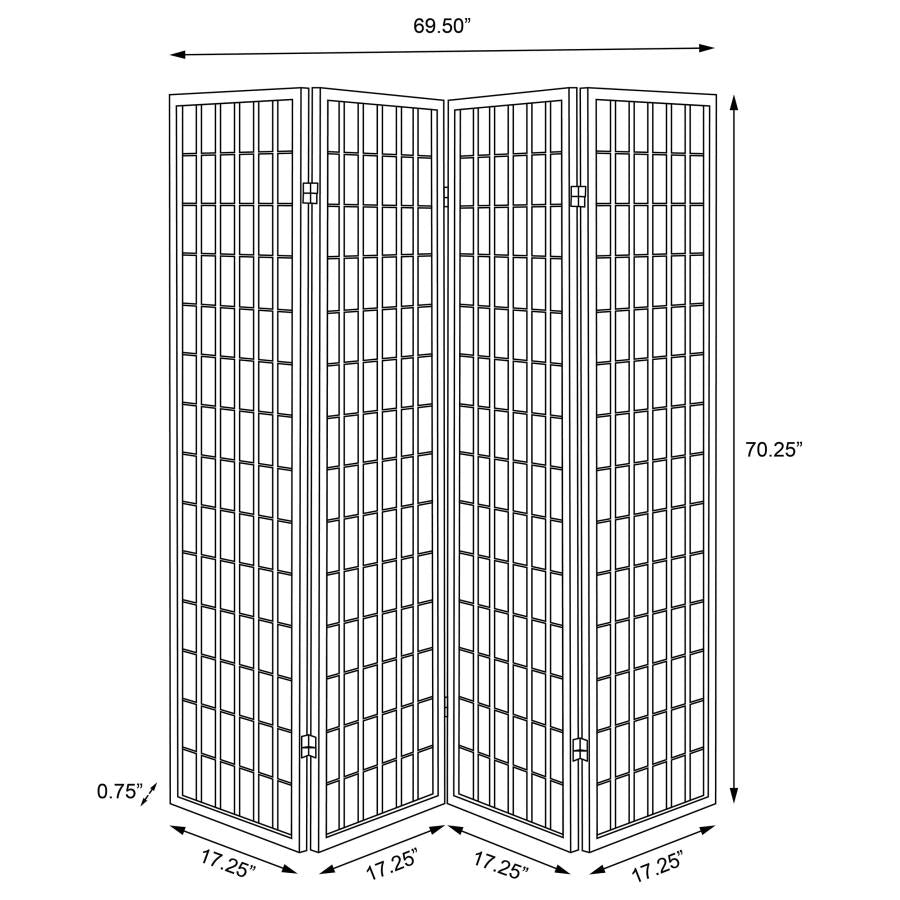 Roberto 4-Panel Room Divider Folding Shoji Screen White - 902626