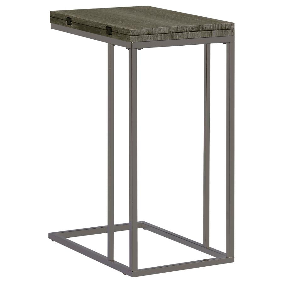 Pedro Expandable C-Shaped Sofa Side Table Weathered Grey - 902864