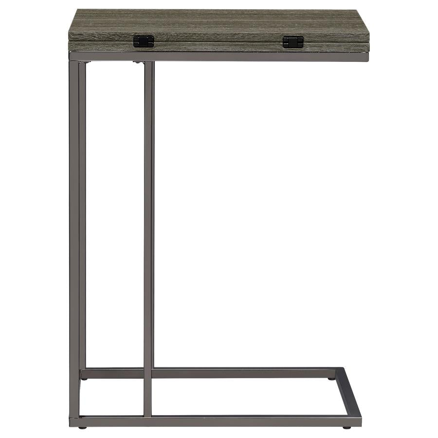 Pedro Expandable C-Shaped Sofa Side Table Weathered Grey - 902864
