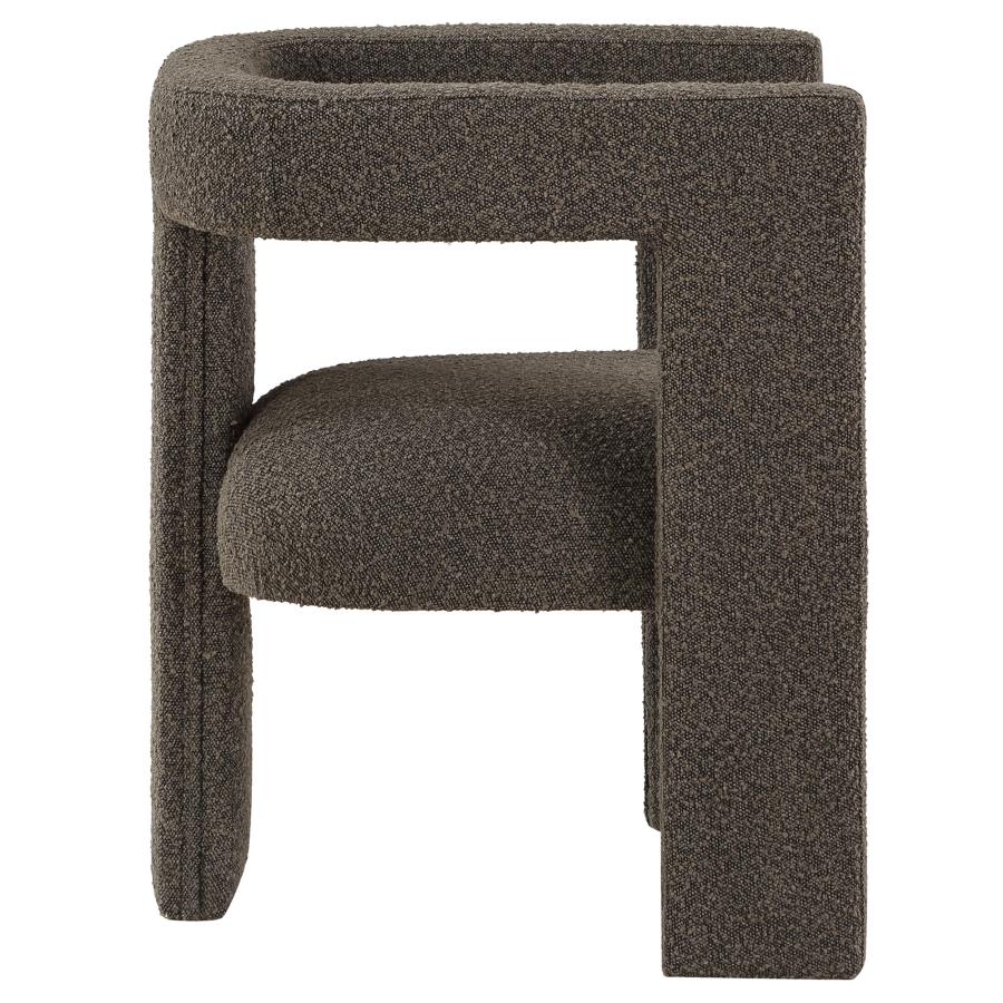 Petra Boucle Upholstered Accent Side Chair Chocolate Brown - 902880