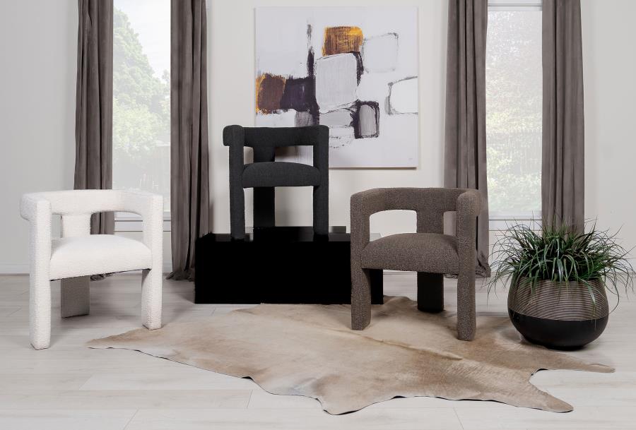Petra Boucle Upholstered Accent Side Chair Chocolate Brown - 902880