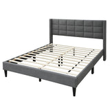 Full Size Bed Upholstered Box Headboard - Gray