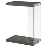Colby Engineered Wood C-Shaped Side Table Weathered Grey - 902916