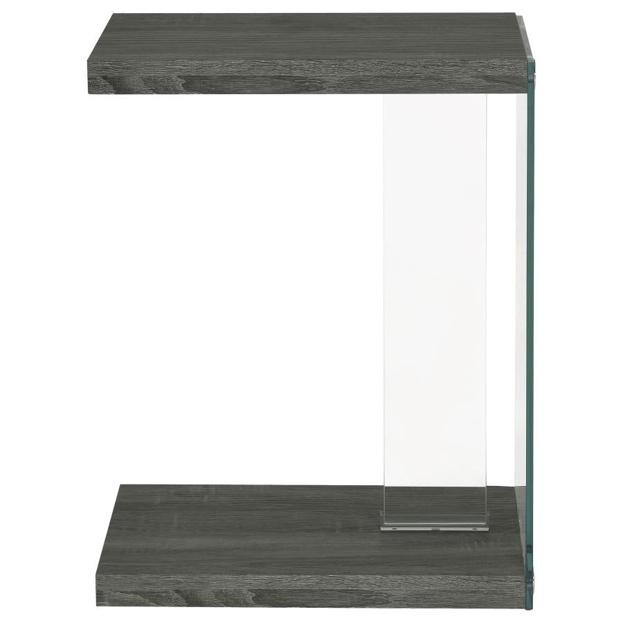 Colby Engineered Wood C-Shaped Side Table Weathered Grey - 902916