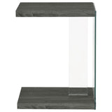Colby Engineered Wood C-Shaped Side Table Weathered Grey - 902916