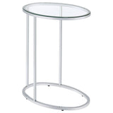 Kyle Oval Glass Top C-Shaped Sofa Side Table Chrome - 902927