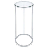 Kyle Oval Glass Top C-Shaped Sofa Side Table Chrome - 902927