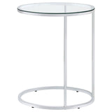 Kyle Oval Glass Top C-Shaped Sofa Side Table Chrome - 902927