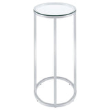 Kyle Oval Glass Top C-Shaped Sofa Side Table Chrome - 902927