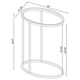 Kyle Oval Glass Top C-Shaped Sofa Side Table Chrome - 902927