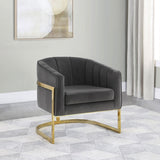 Alamor Upholstered Barrel Back Accent Chair Dark Grey - 903039