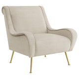 Ricci Upholstered Saddle Arm Accent Chair Stone - 903043