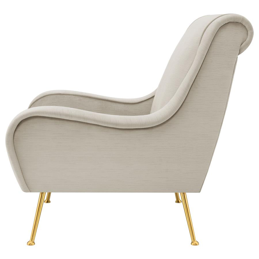 Ricci Upholstered Saddle Arm Accent Chair Stone - 903043