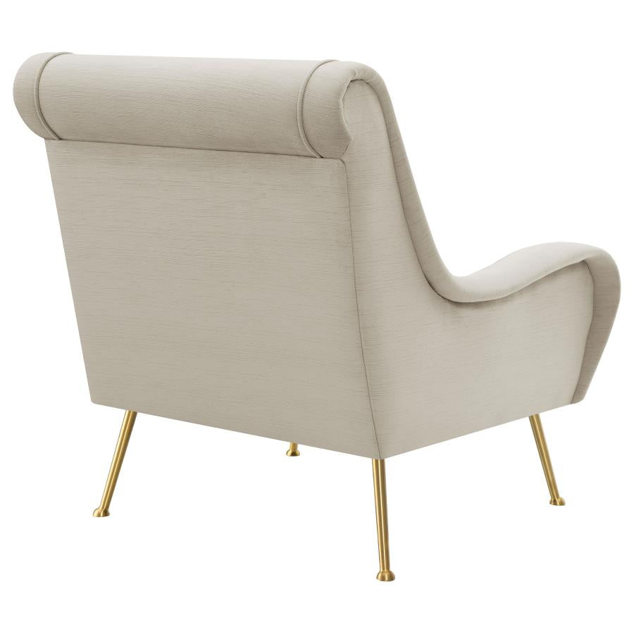 Ricci Upholstered Saddle Arm Accent Chair Stone - 903043