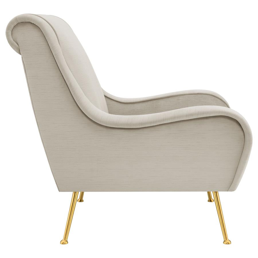 Ricci Upholstered Saddle Arm Accent Chair Stone - 903043