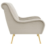 Ricci Upholstered Saddle Arm Accent Chair Stone - 903043