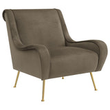 Ricci Upholstered Saddle Arm Accent Chair Truffle - 903044