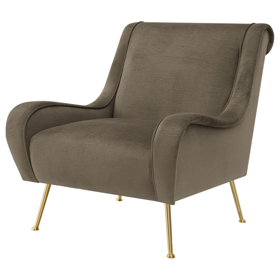 Ricci Upholstered Saddle Arm Accent Chair Truffle - 903044