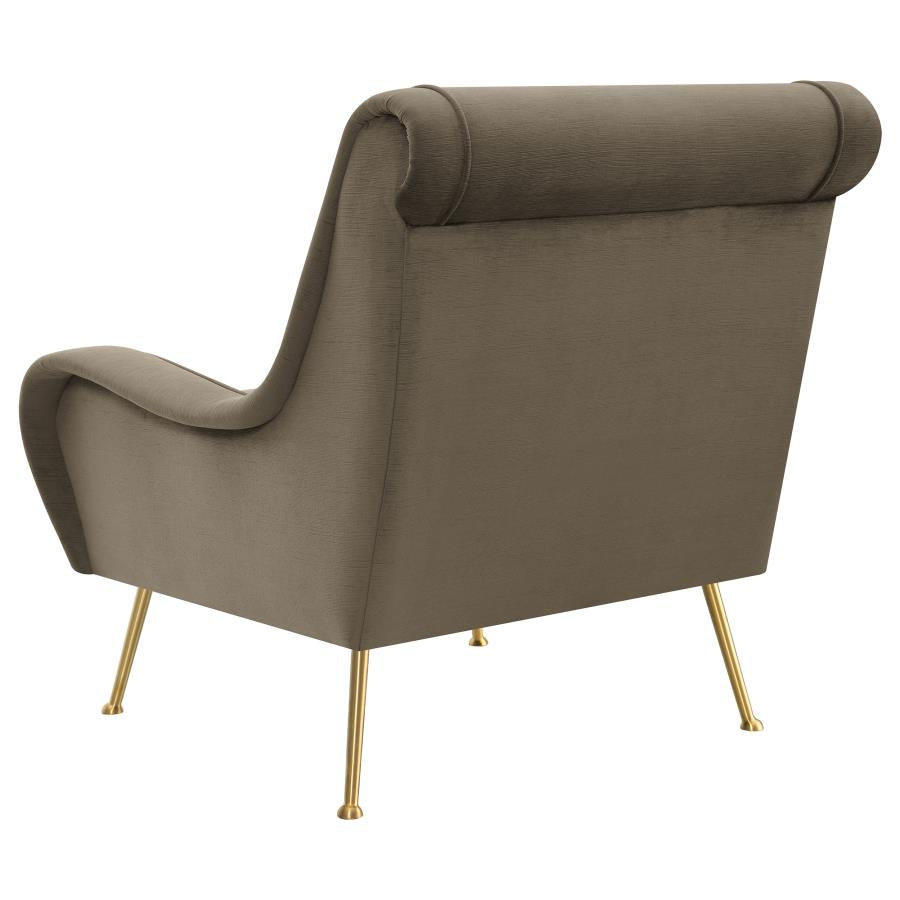 Ricci Upholstered Saddle Arm Accent Chair Truffle - 903044