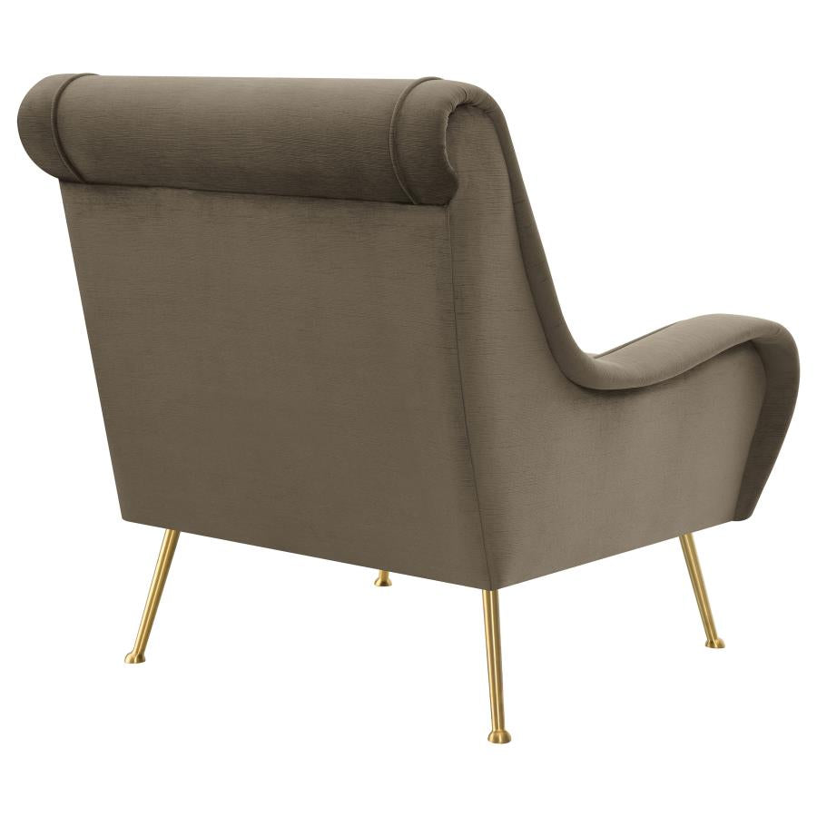 Ricci Upholstered Saddle Arm Accent Chair Truffle - 903044