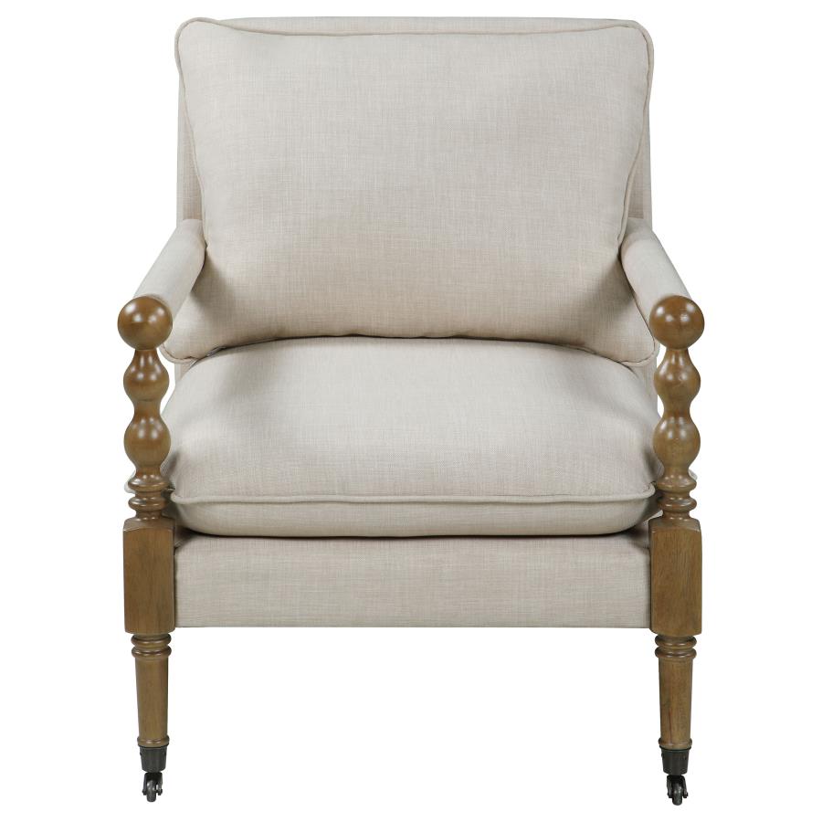 Dempsy Upholstered Accent Chair with Casters Beige - 903058
