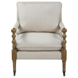 Dempsy Upholstered Accent Chair with Casters Beige - 903058