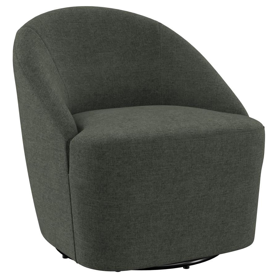 Leon Upholstered Barrel Accent Swivel Chair Hunter Green - 903075