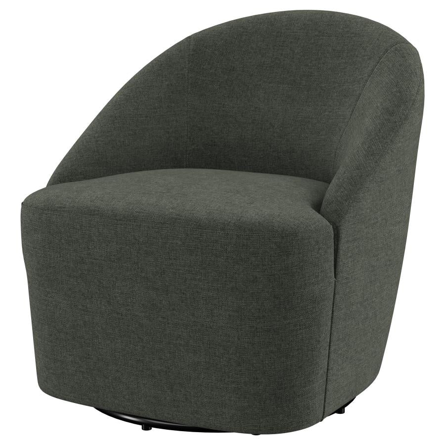 Leon Upholstered Barrel Accent Swivel Chair Hunter Green - 903075