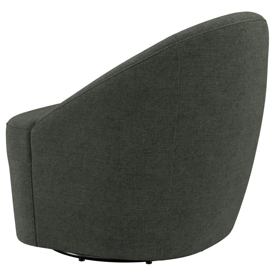 Leon Upholstered Barrel Accent Swivel Chair Hunter Green - 903075