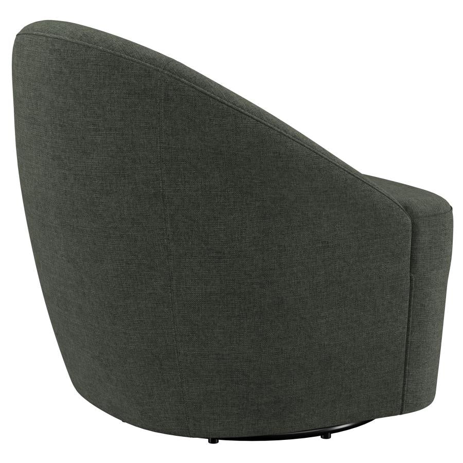Leon Upholstered Barrel Accent Swivel Chair Hunter Green - 903075