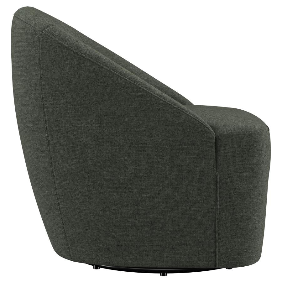 Leon Upholstered Barrel Accent Swivel Chair Hunter Green - 903075