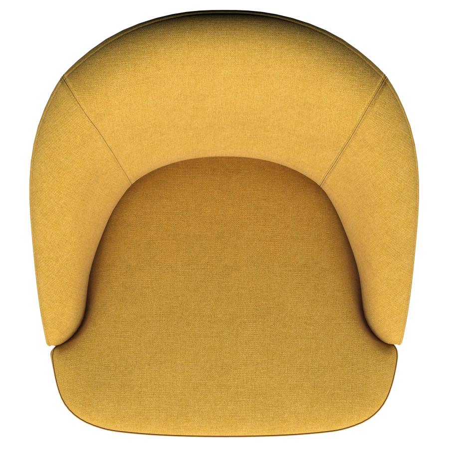 Leon Upholstered Barrel Accent Swivel Chair Mustard Yellow - 903076